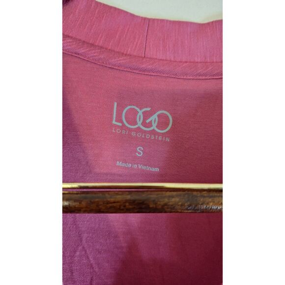 LOGO BY LORI GOLDSTEIN Women Button Front Cardigan w/Lace Trim Small Lagenlook - Picture 3 of 4